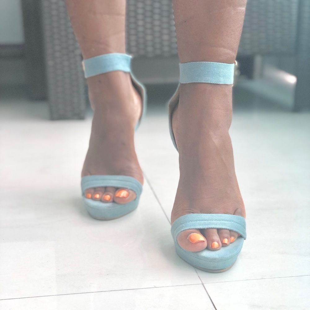 Light blue Denim heels